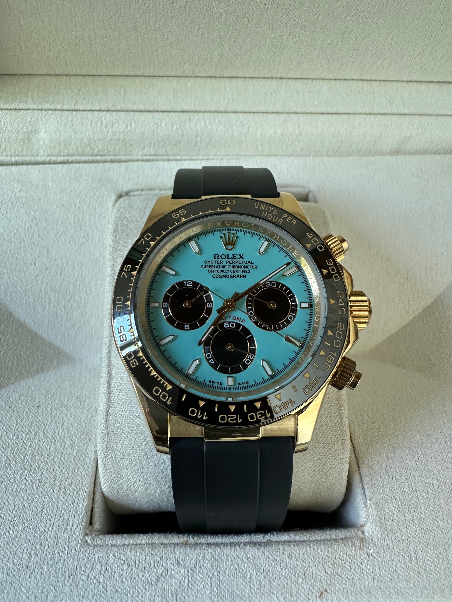 Rolex - Cosmograph Daytona Oysterflex Yellow Gold Turquoise Dial